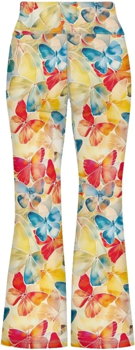 Girls Flared Leggings High Waisted Girls Bell Bottoms Bell Breathable Bottoms for Girls