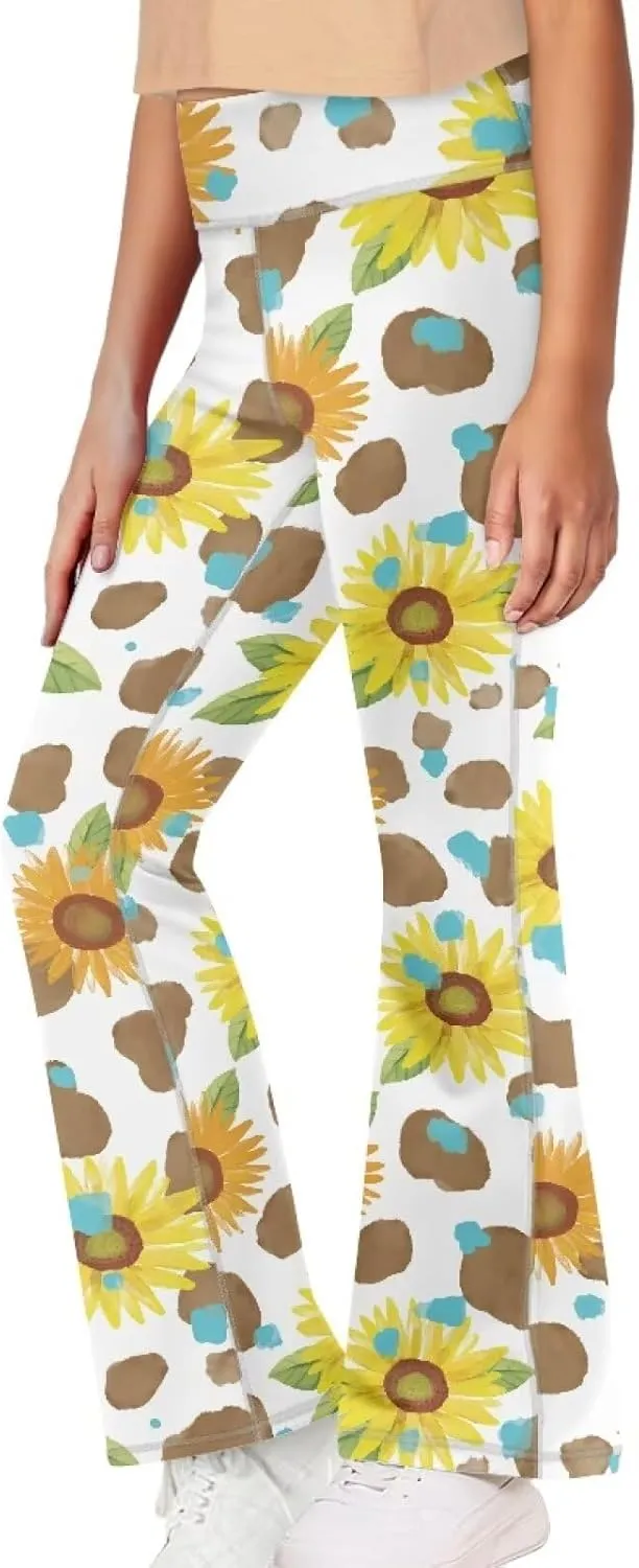 Girls Flared Leggings High Waisted Girls Bell Bottoms Bell Breathable Bottoms for Girls