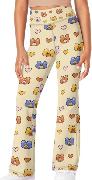 Girls Flared Leggings High Waisted Girls Bell Bottoms Bell Breathable Bottoms for Girls