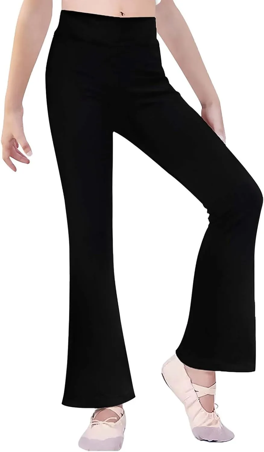Girls High Waisted Flare Leggings Kids Bell Bottoms Stretch Yoga Dance Pants Bootcut Trousers Soft Flared Pants Bottoms