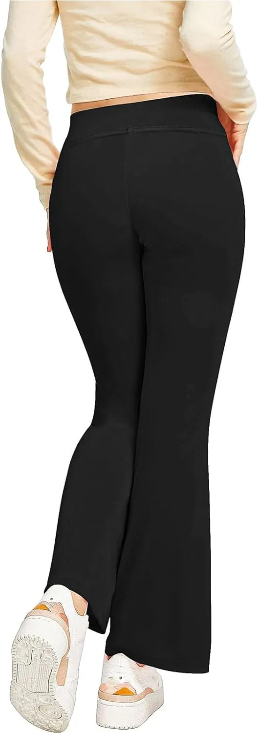 Girls High Waisted Flare Leggings Kids Bell Bottoms Stretch Yoga Dance Pants Bootcut Trousers Soft Flared Pants Bottoms