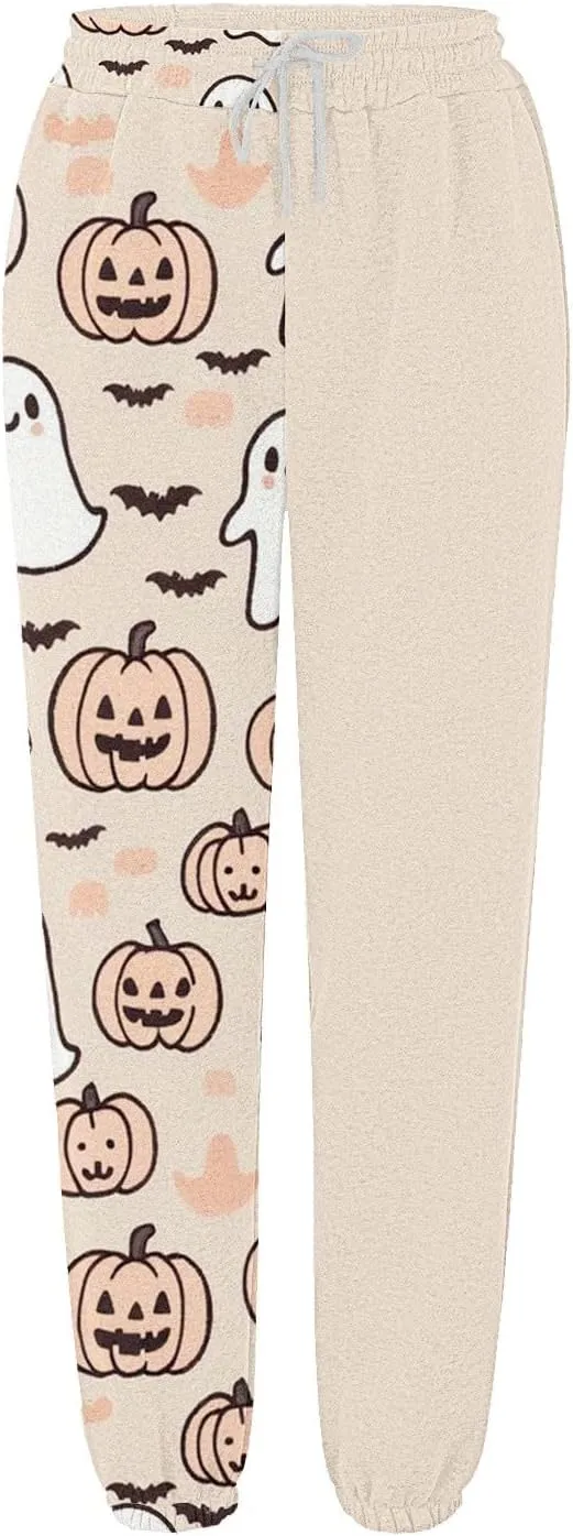 Halloween Pants Woman Joggers Pants Workout High Waisted Yoga Pants with Casual Elastic Waist Drawstring with