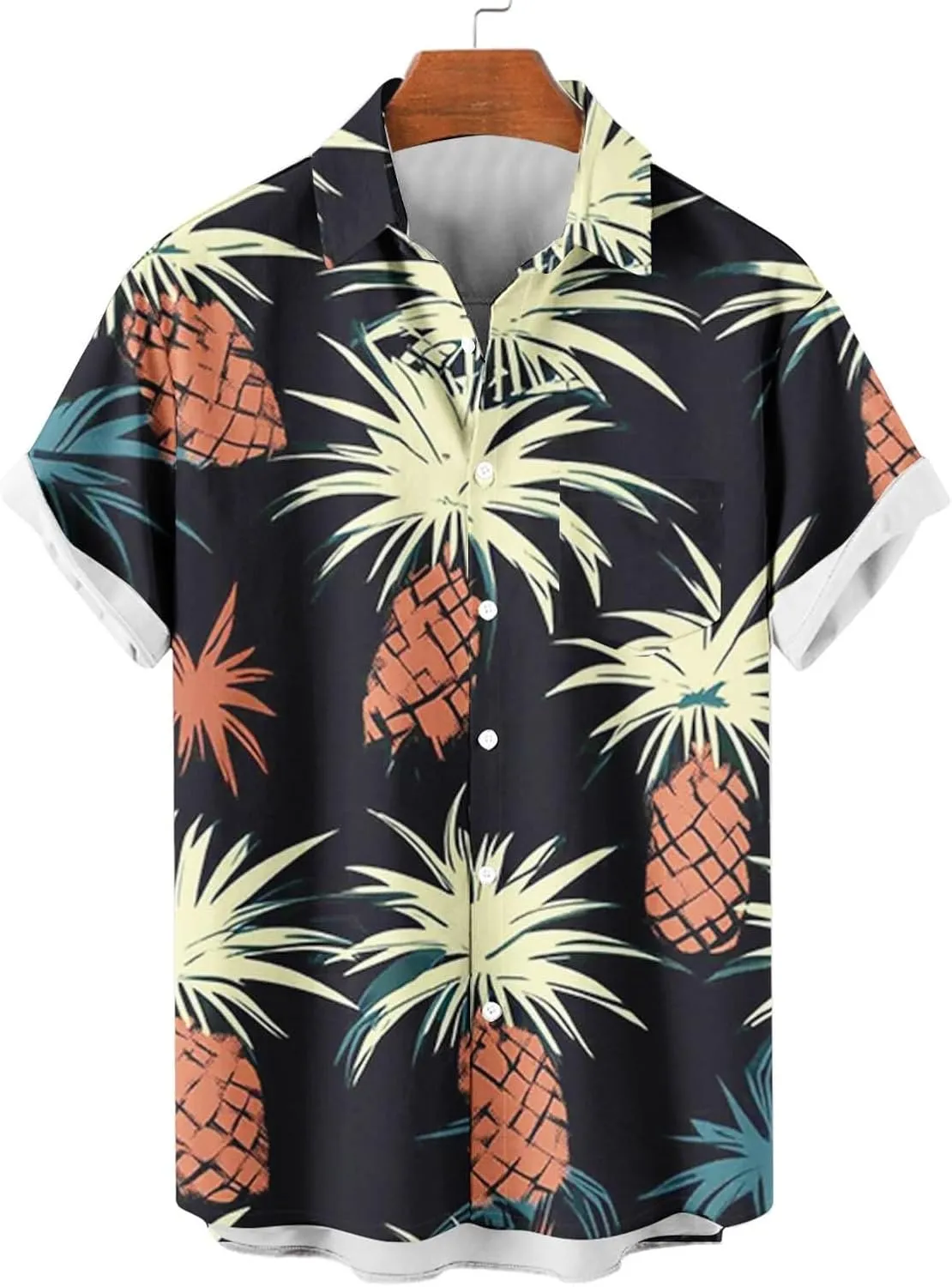 Hawaiian Cardigan Beach Tee Shirts for Mens Winter Fall Short Sleeve High Neck Loose Fit Tee Shirt Tops Mens 2025