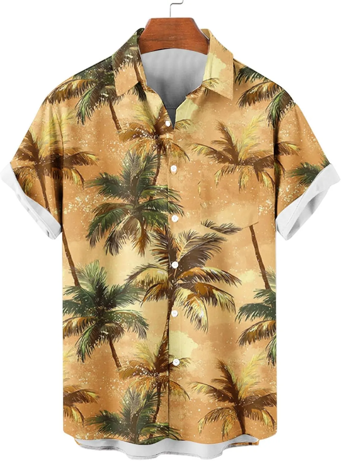 Hawaiian Cardigan Beach Tee Shirts for Mens Winter Fall Short Sleeve High Neck Loose Fit Tee Shirt Tops Mens 2025