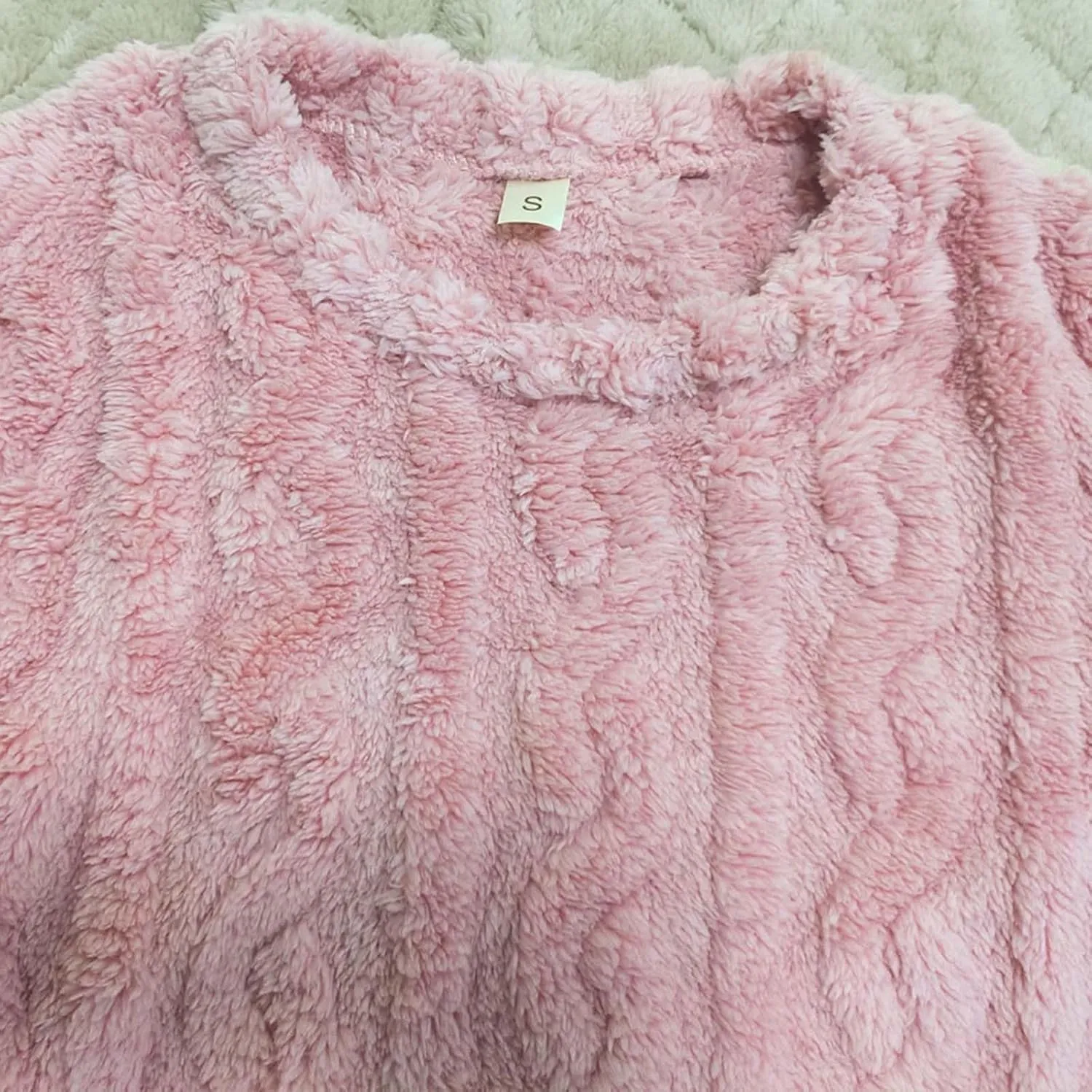 HGps8w Fuzzy Fleece Pajama Sets for Women Winter Warm Jacquard Sleepwear Comfy Plush Pants Pjs Lounge Sweatsuits