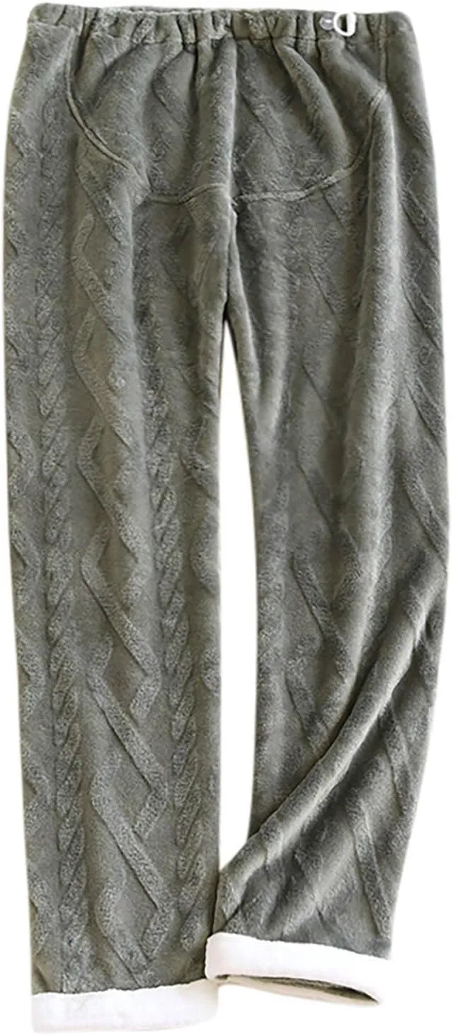 HGps8w Women's Adjustable Soft Flannel Pajama Pants Fleece Fuzzy Winter Warm Lounge Pants Comfy Pajama Bottoms Sleepwear
