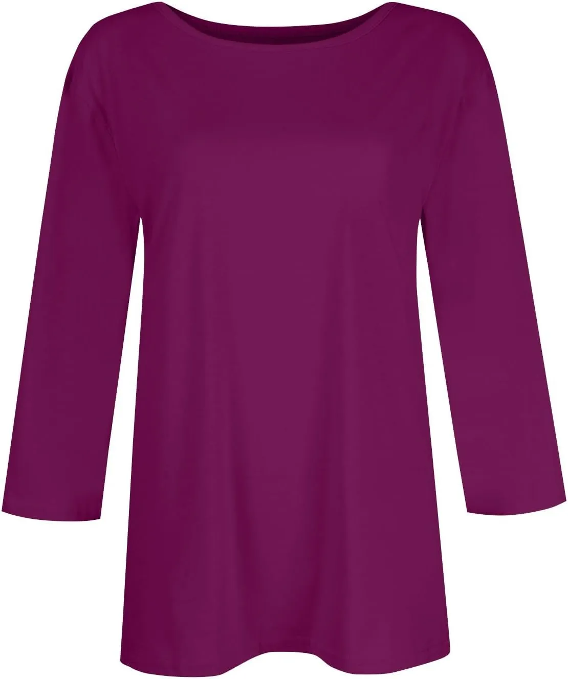 HTHLVMD Womens 3/4 Sleeve Fall Fashion Tops 2025 Oversized Causal Crewneck Solid Color Basic Shirts for Women 2025