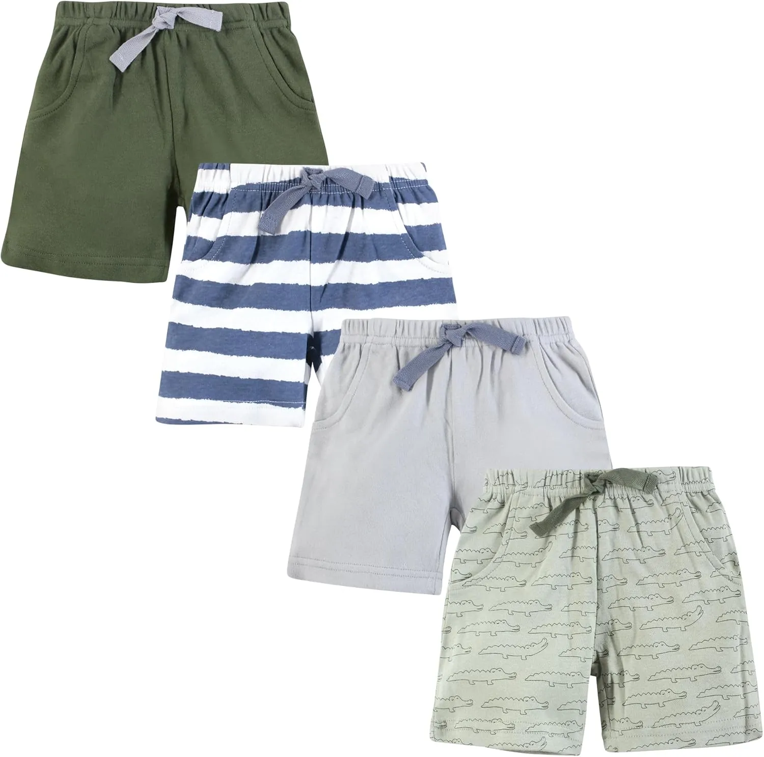 Hudson Baby Unisex Baby Shorts Bottoms 4-Pack