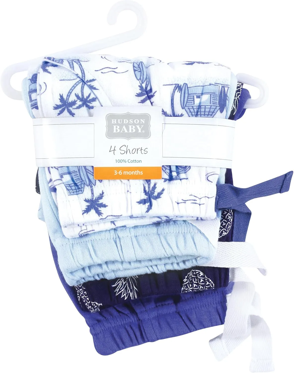 Hudson Baby Unisex Baby Shorts Bottoms 4-Pack