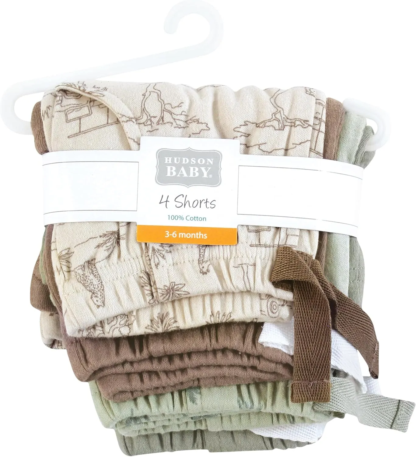 Hudson Baby Unisex Baby Shorts Bottoms 4-Pack