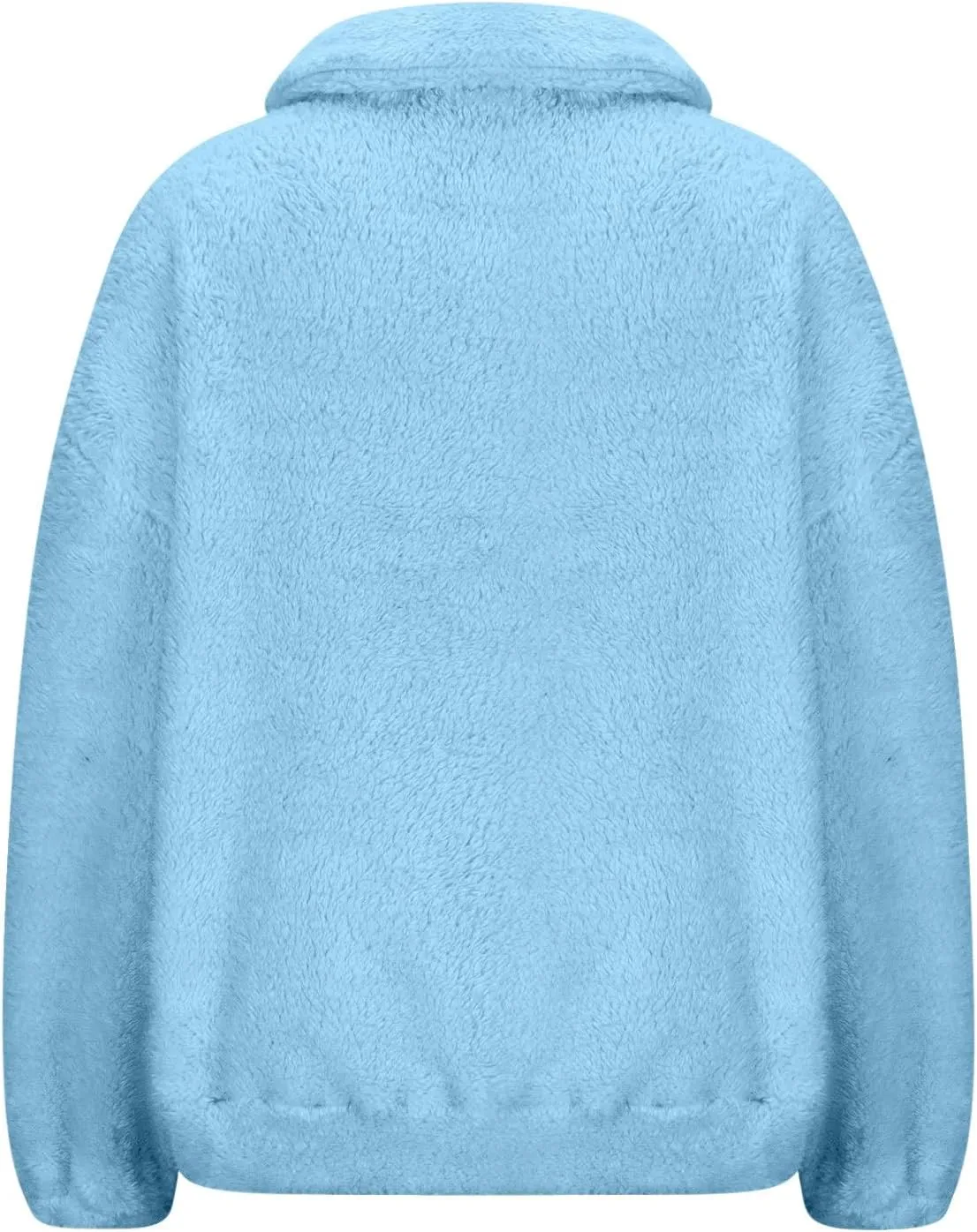 lcziwo Womens Fleece Cropped Sweatshirt Fuzzy Sherpa Half Zip Pullover Tops Oversized Warm Winter Coat with Pockets