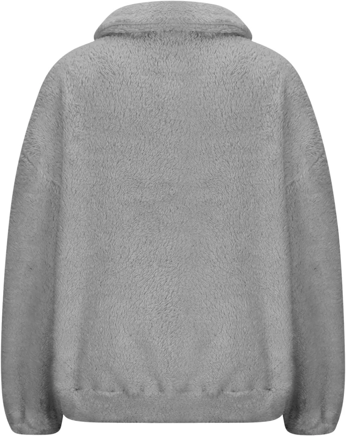 lcziwo Womens Fleece Cropped Sweatshirt Fuzzy Sherpa Half Zip Pullover Tops Oversized Warm Winter Coat with Pockets