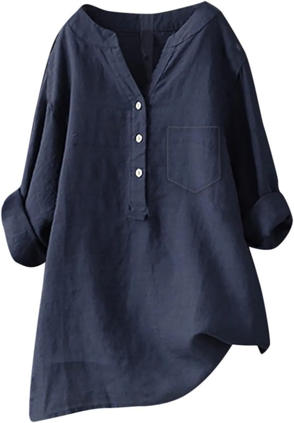 Linen Shirt for Women Loose V Neck Tops Womens Daily Summer T-Shirts 2025