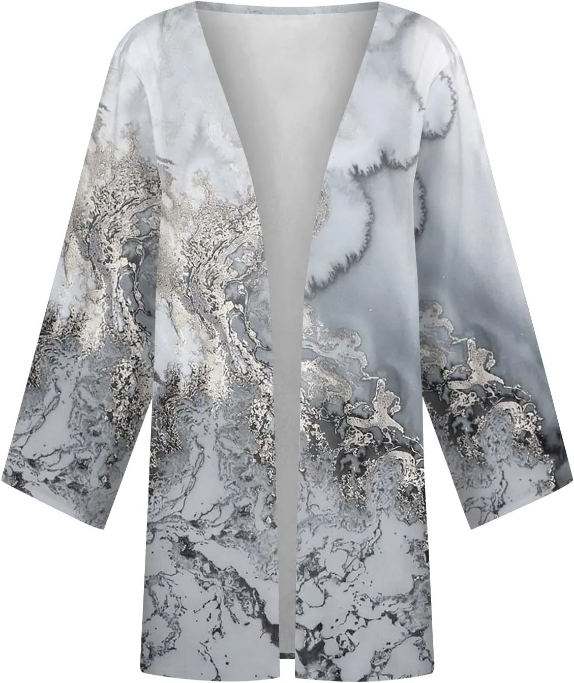Long Sleeve Kimono for Womens Retro Print Casual Duster Blouse Tops Coat 3/4 Sleeve Jackets Lightweight Cardigans