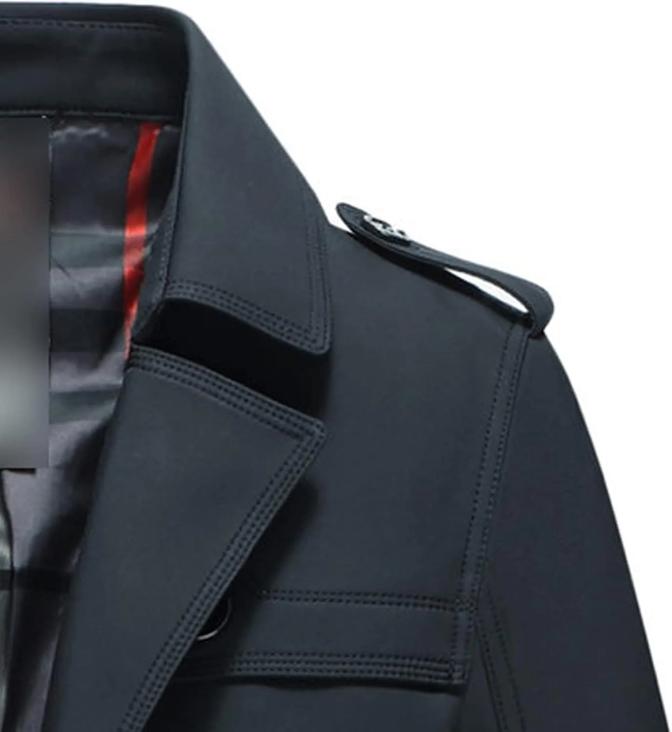 Maiyifu-GJ Mens Casual Double Breasted Trench Coat Casual Lapel Slim Windbreaker Jacket Warm Stylish Long Overcoat with Belt