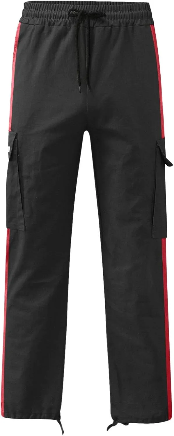 Men's Casual Sports Jogger Running Loose Cargo Pants Regular Multi Pocket Outdoor Fitness Hiking Camping Workout Sweatpants