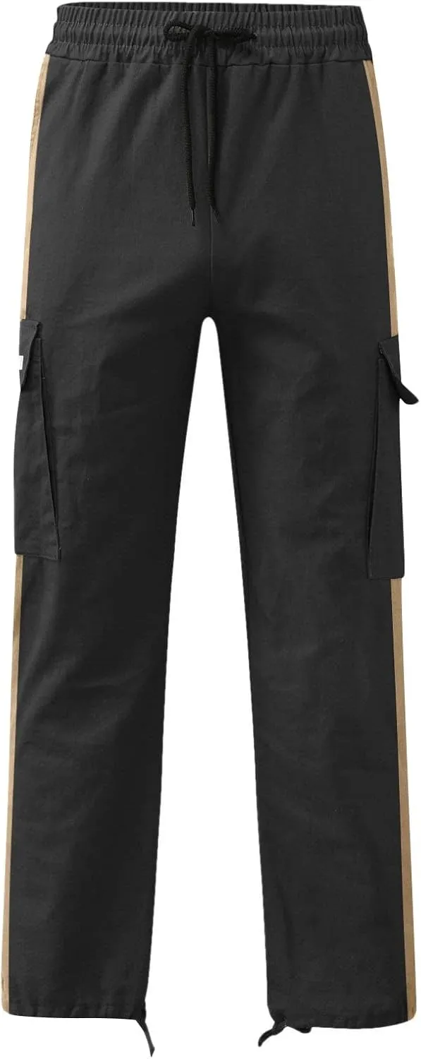 Men's Casual Sports Jogger Running Loose Cargo Pants Regular Multi Pocket Outdoor Fitness Hiking Camping Workout Sweatpants