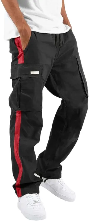 Men's Casual Sports Jogger Running Loose Cargo Pants Regular Multi Pocket Outdoor Fitness Hiking Camping Workout Sweatpants