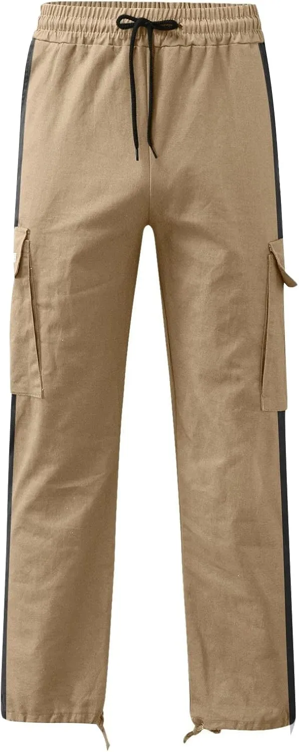 Men's Casual Sports Jogger Running Loose Cargo Pants Regular Multi Pocket Outdoor Fitness Hiking Camping Workout Sweatpants