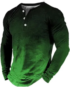 Mens Knit Polo Shirts Long Sleeved Loose Comfortable Gradient Simple T Shirt Casual Button Classic Work Shirt Mens