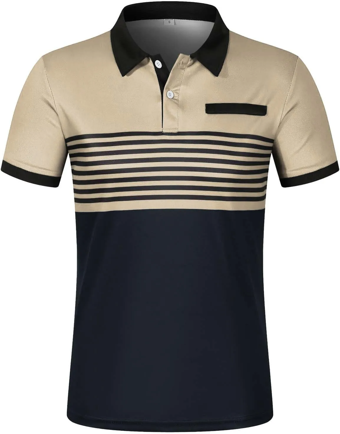 Mens Lightweight Golf Shirts with Pocket Button Down Short Sleeve Summer Casual Polos for Men Slim Fit Stretch Lapel Shirts