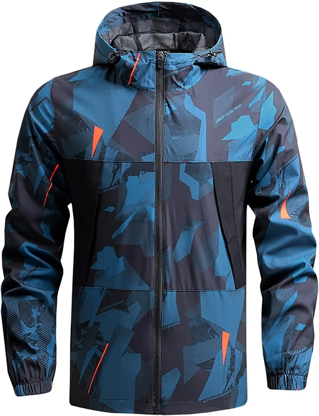 Mens Lightweight Softshell Jacket Windproof Water Resistant Hooded Hiking Travel Outwear Full Zip Windbreaker Jackets