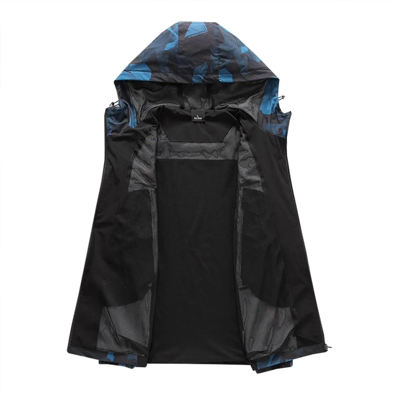 Mens Lightweight Softshell Jacket Windproof Water Resistant Hooded Hiking Travel Outwear Full Zip Windbreaker Jackets