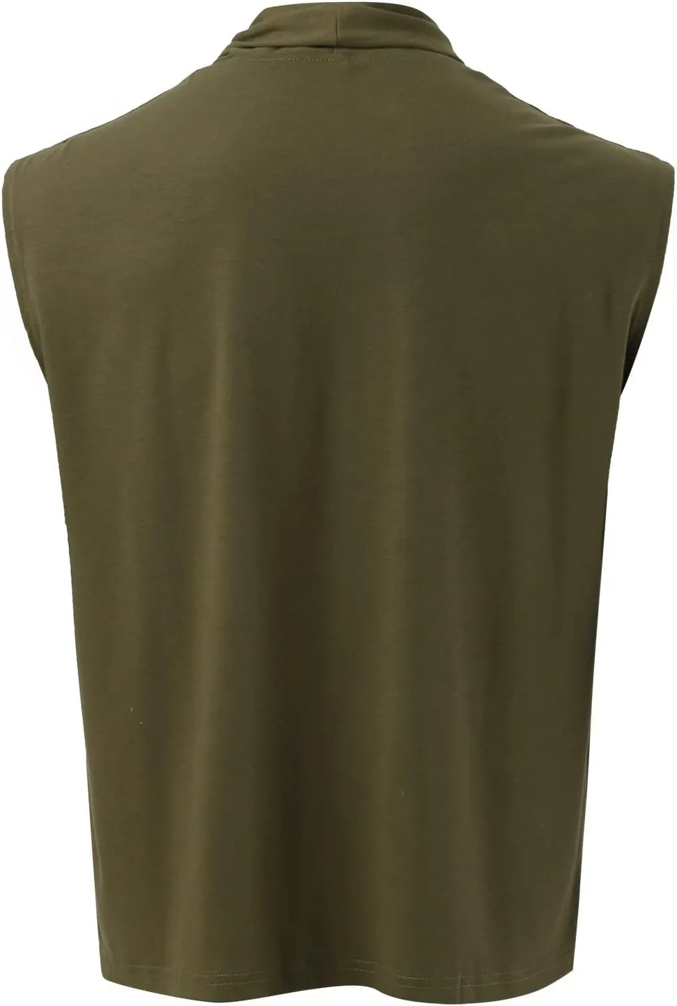 Men's Muslim Clothes Men's Ruffle Shawl Collar Cardigan Sleeveless Open Front Vest Lightweight Long Length Drape Cape