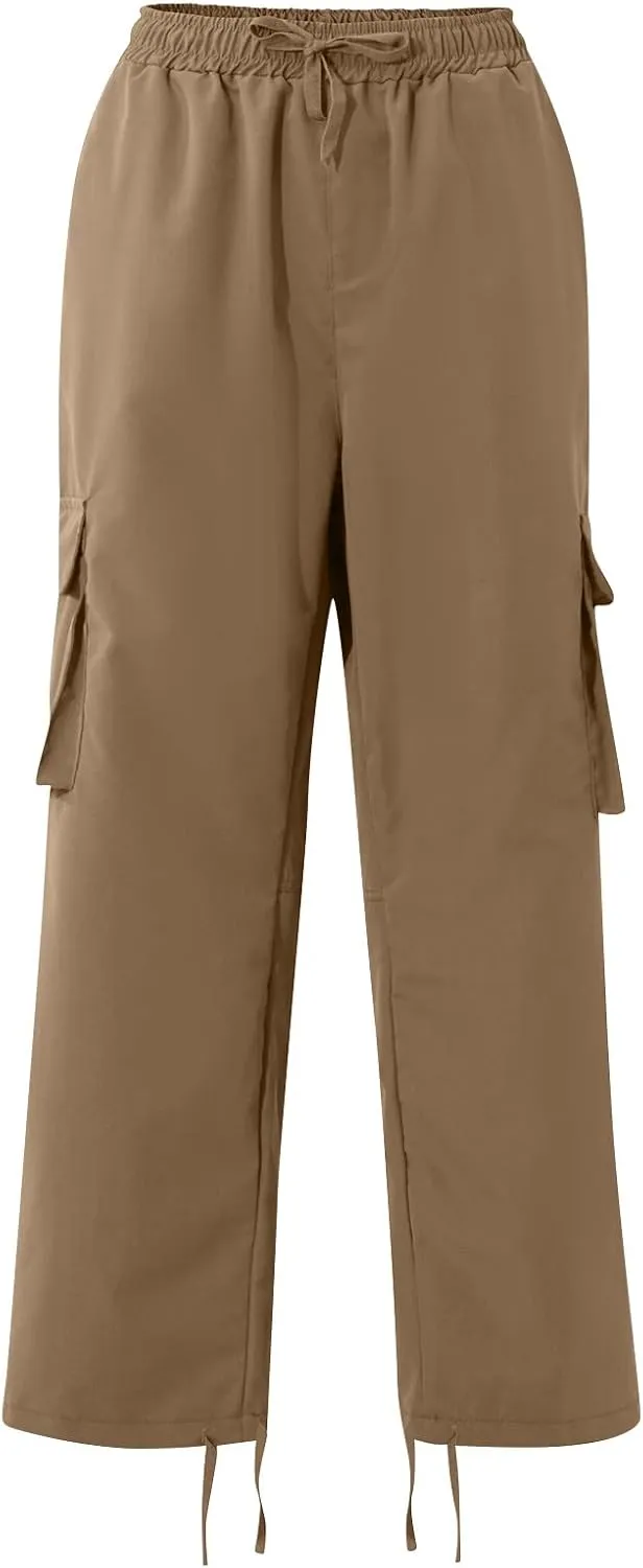 Mens Outdoor Cargo Pants Lightweight Relaxed Fit Tactical Pants Solid Camo Multi Pockets Classic Trousers