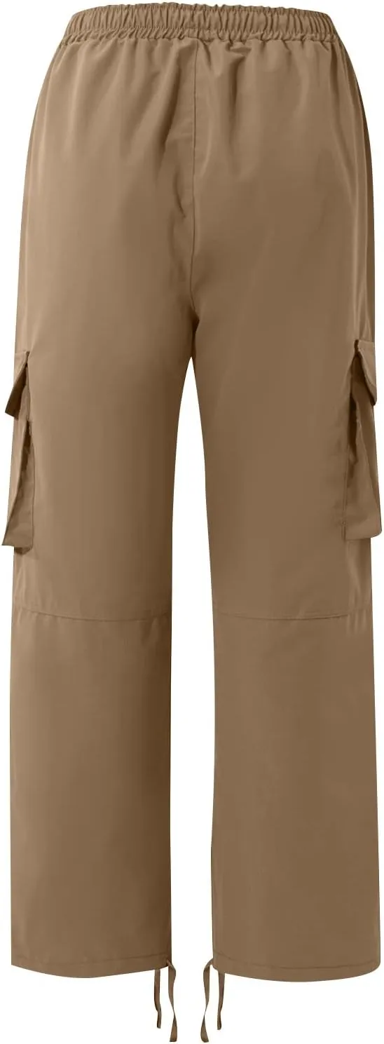 Mens Outdoor Cargo Pants Lightweight Relaxed Fit Tactical Pants Solid Camo Multi Pockets Classic Trousers