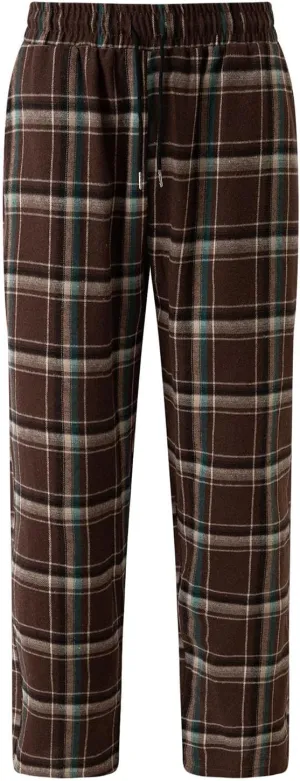 Mens Plaid Pajama Pants - Comfy Loose Fit Wide Leg Sleep & Lounge Pants With Xmas Print