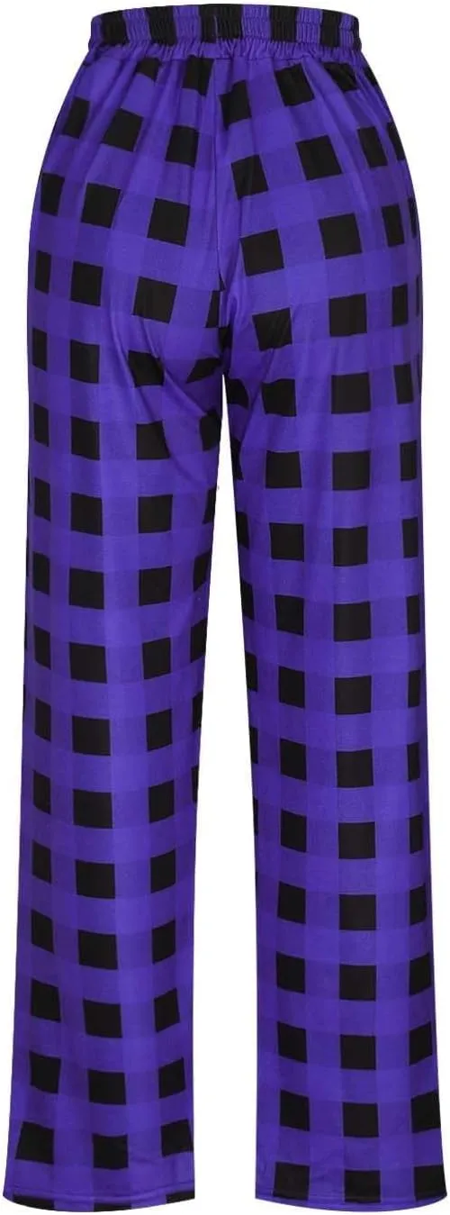 Men's Sweatpants Plaid Print Drawstring Pajama Bottom Lounge Comfy Sweatpants Workout Cozy Pajama Pants with Pockets
