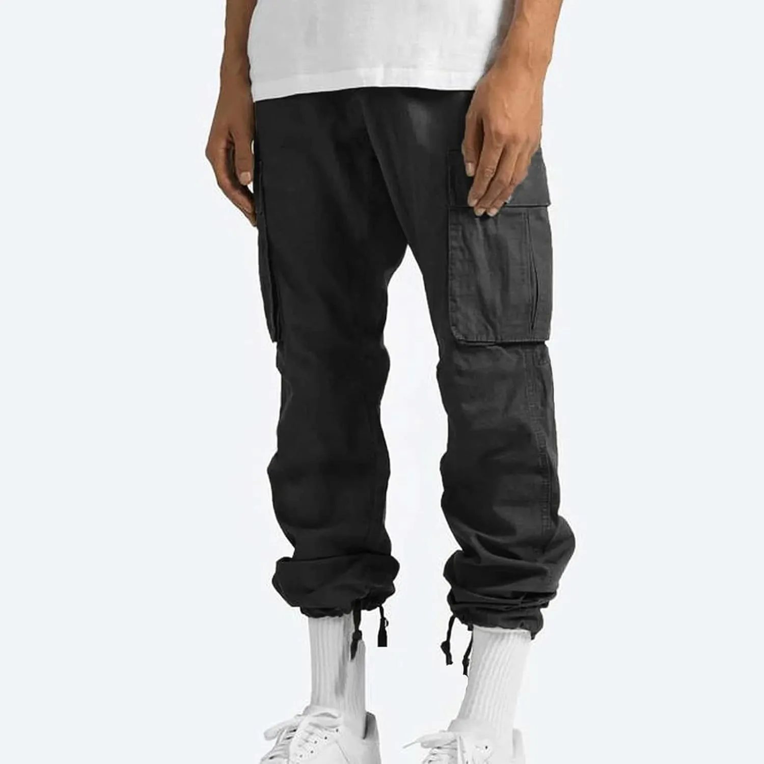Outdoor Cargo Pants for Men Lightweight Relaxed Fit Tactical Pants Solid Camo Multi Pockets Classic Trousers