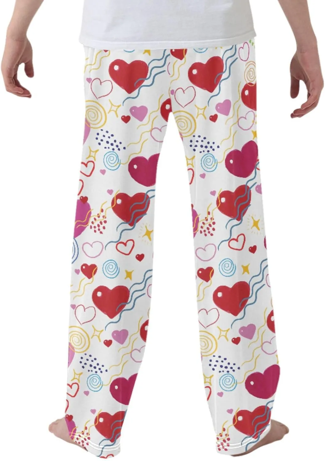 Pigsaly Boys Pajama Bottoms Boys' Pants Cute Valentine Day Hearts Long Bottoms Stars Lines Dots Lovely Jogger Pants S