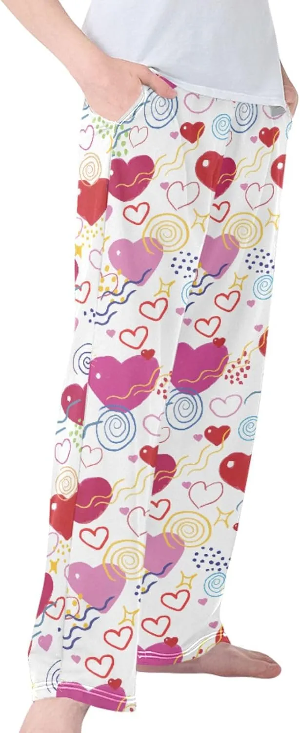 Pigsaly Boys Pajama Bottoms Boys' Pants Cute Valentine Day Hearts Long Bottoms Stars Lines Dots Lovely Jogger Pants S