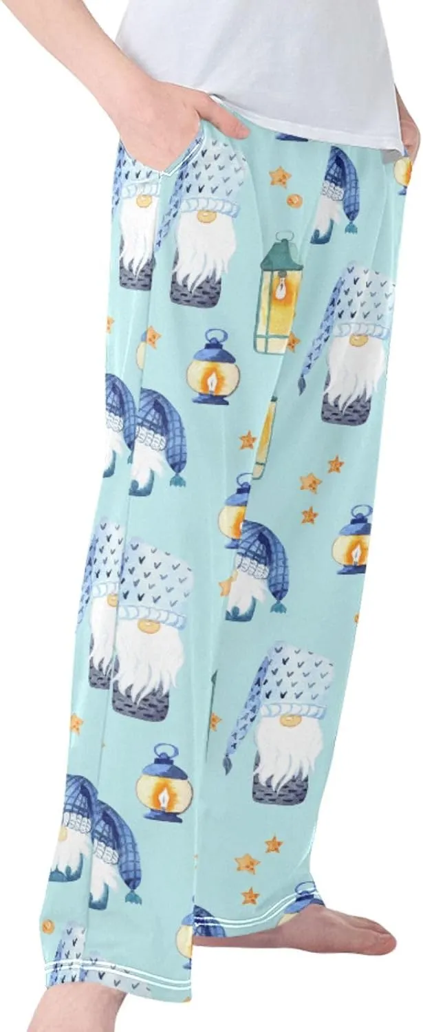 Pigsaly Boys' Pajama Bottoms Cartoon Christmas Gnomes Long Bottoms Winter Tale Star Jogger Pants Elastic Waist Trousers S