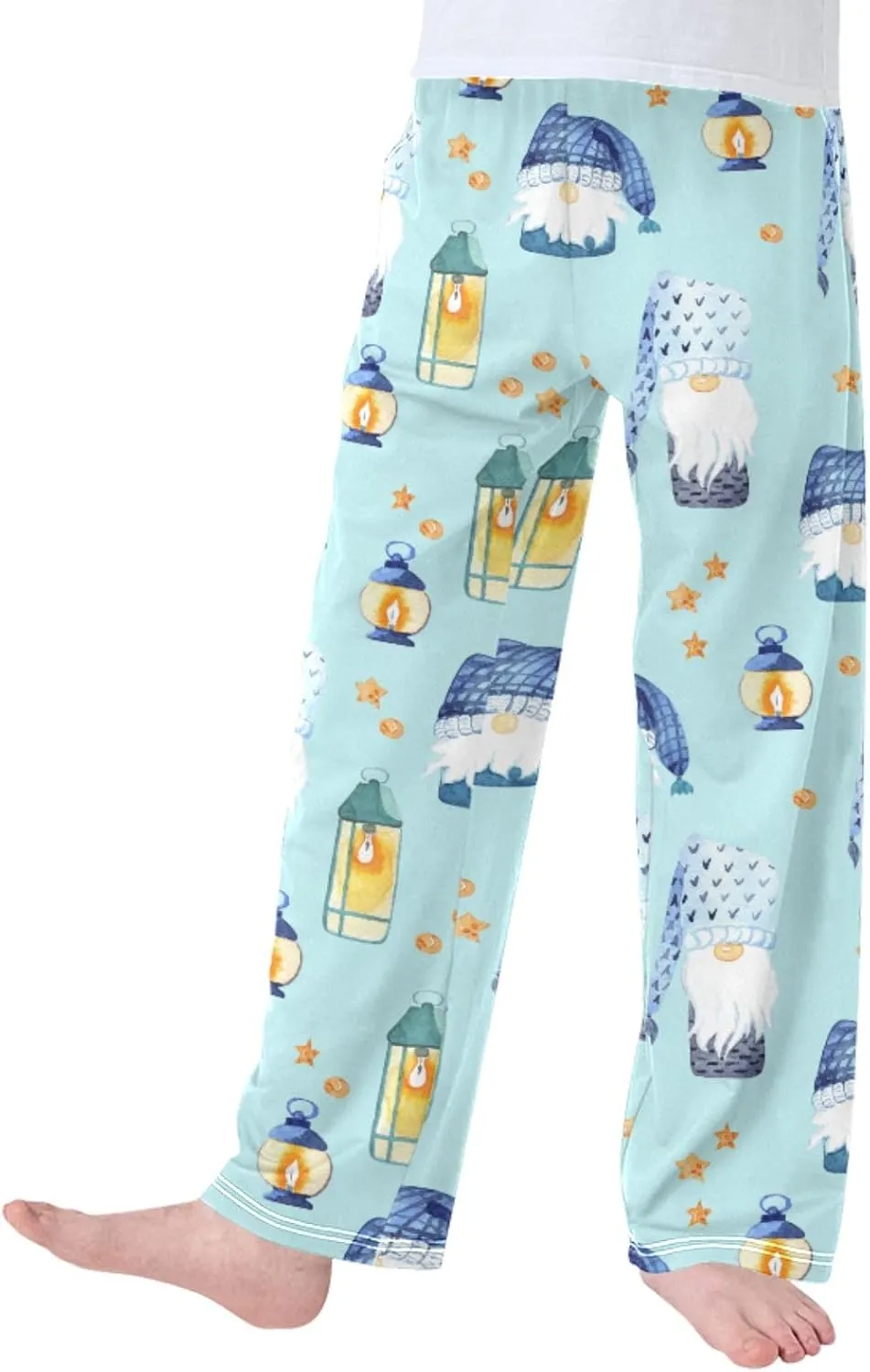 Pigsaly Boys' Pajama Bottoms Cartoon Christmas Gnomes Long Bottoms Winter Tale Star Jogger Pants Elastic Waist Trousers S