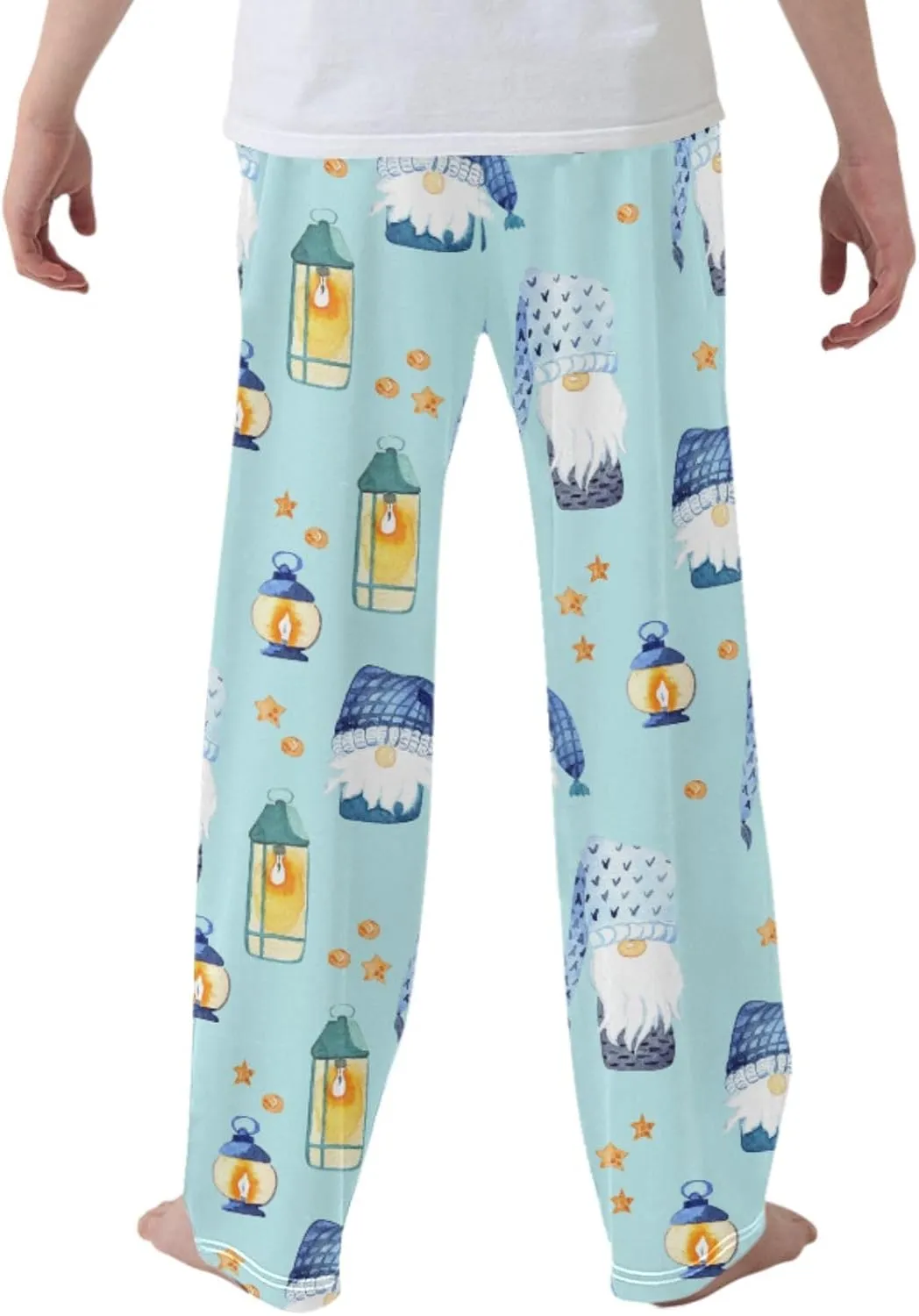 Pigsaly Boys' Pajama Bottoms Cartoon Christmas Gnomes Long Bottoms Winter Tale Star Jogger Pants Elastic Waist Trousers S