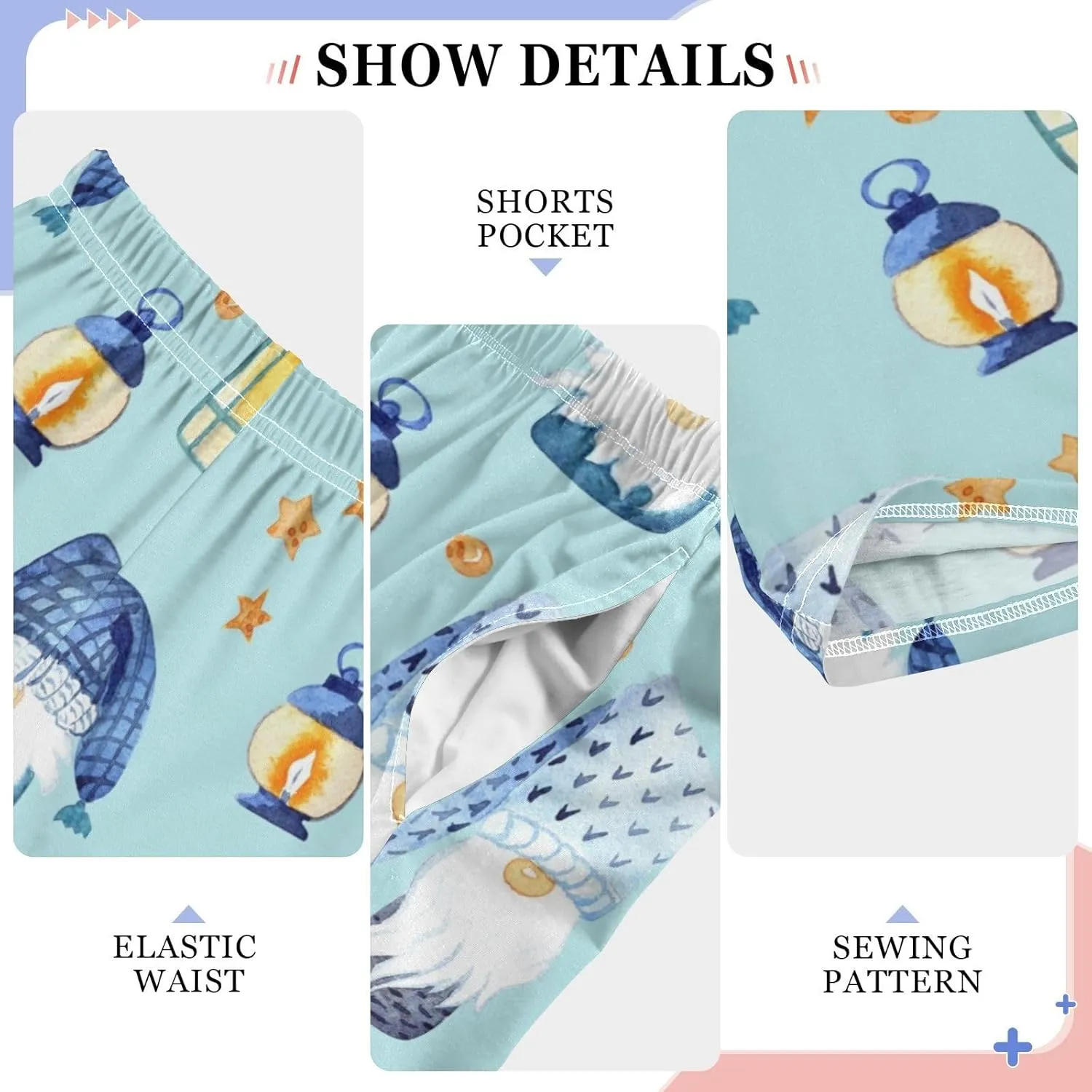 Pigsaly Boys' Pajama Bottoms Cartoon Christmas Gnomes Long Bottoms Winter Tale Star Jogger Pants Elastic Waist Trousers S