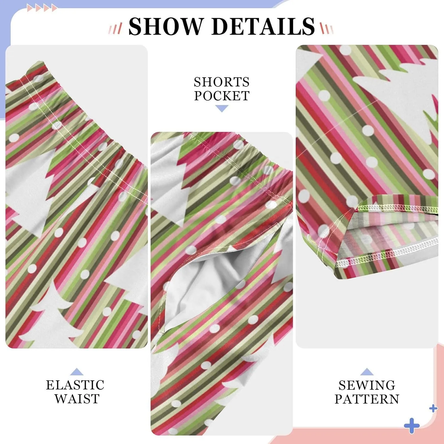 Pigsaly Boys' Pajama Bottoms Christmas Trees Snowballs Long Bottoms Winter Colorful Strip Star Jogger Pants S