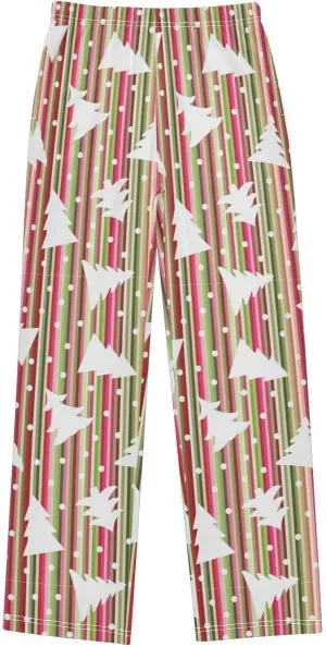 Pigsaly Boys' Pajama Bottoms Christmas Trees Snowballs Long Bottoms Winter Colorful Strip Star Jogger Pants S
