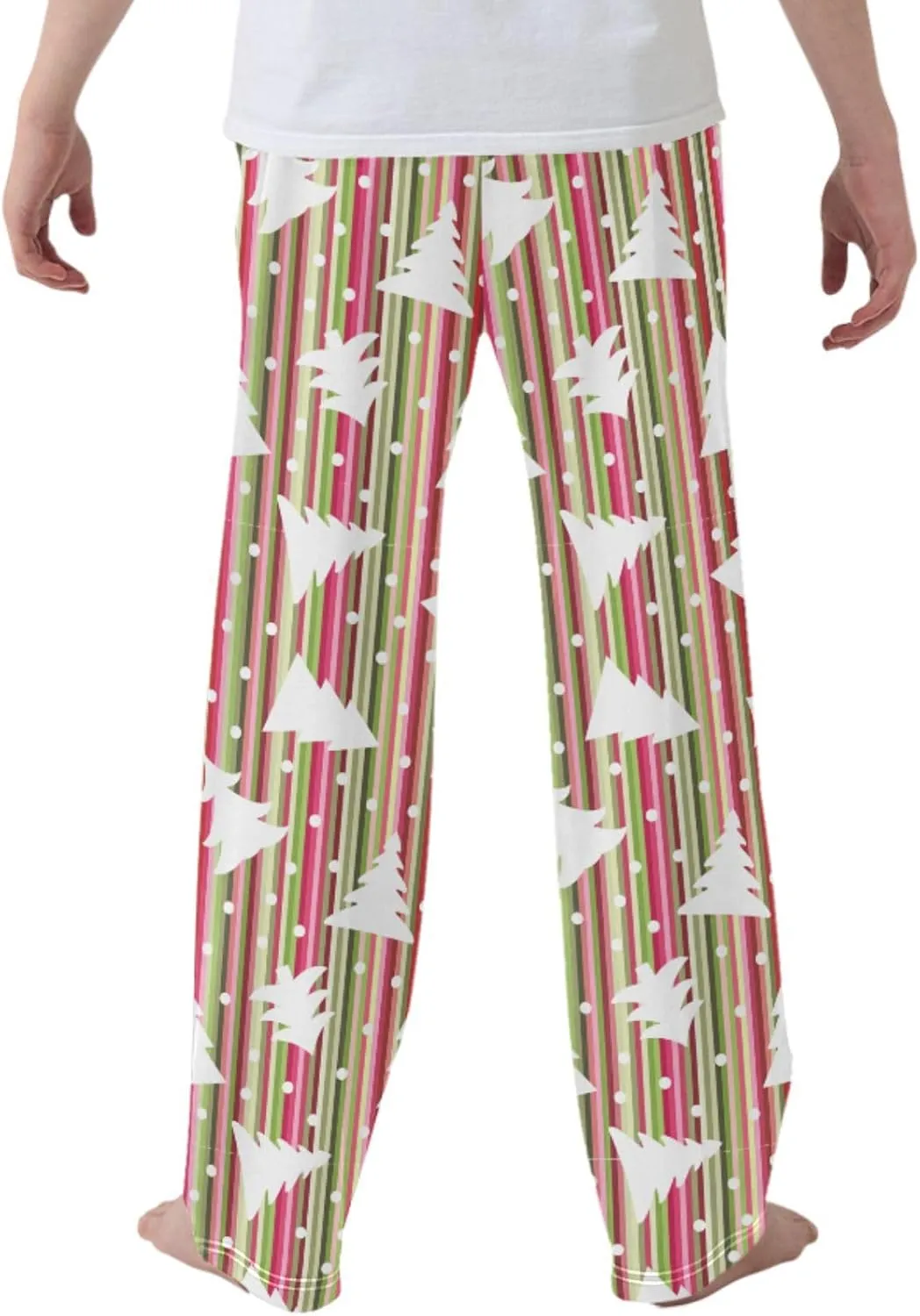 Pigsaly Boys' Pajama Bottoms Christmas Trees Snowballs Long Bottoms Winter Colorful Strip Star Jogger Pants S