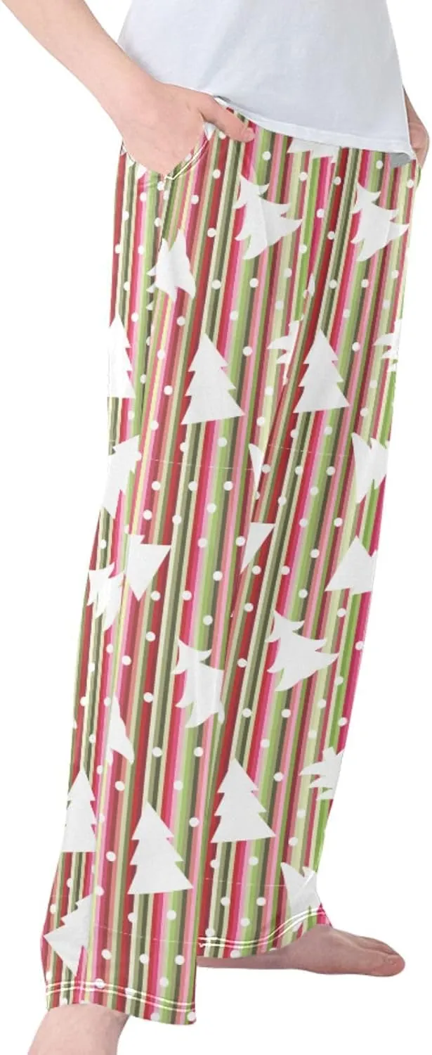 Pigsaly Boys' Pajama Bottoms Christmas Trees Snowballs Long Bottoms Winter Colorful Strip Star Jogger Pants S