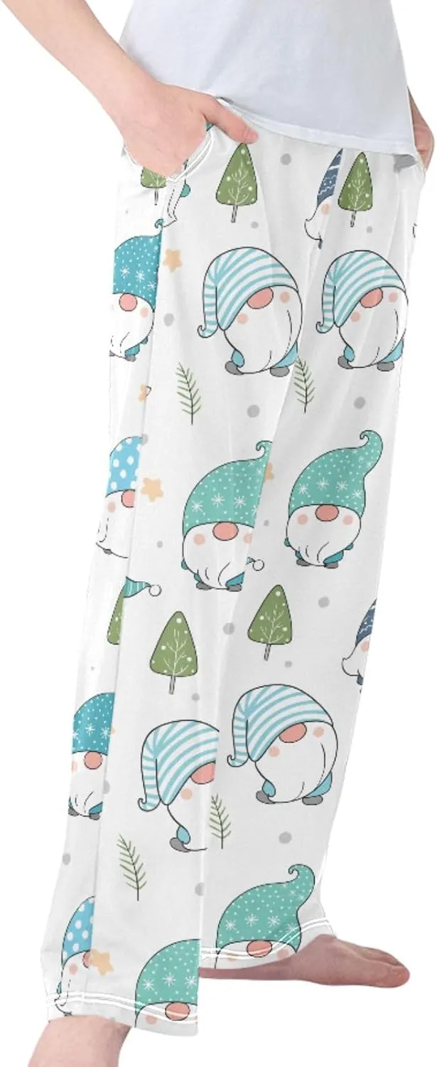 Pigsaly Boys' Pajama Bottoms Winter Snow Gnome Star Long Bottoms Cute Xmas Tree Jogger Pants Elastic Waist Trousers S