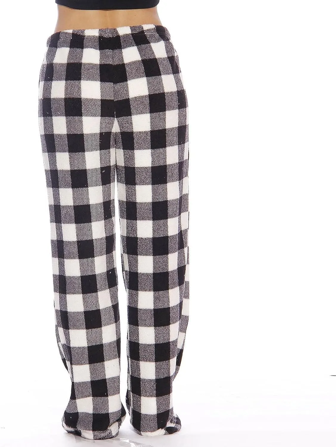 Plaid Pajama Pants Women Comfy Flannel Buffalo Plaid Pj Pants Drawstring Wide Leg Lounge Pants Pajamas Bottoms