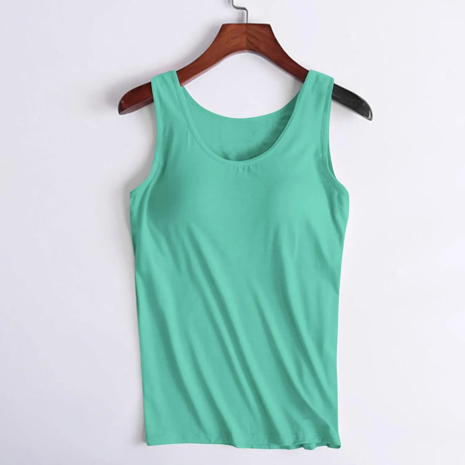 Shelf Bra Tanks for Women Summer Trendy Padded Tank Tops Basic Classic Cozy Undershirts Outfit with Built in Bras