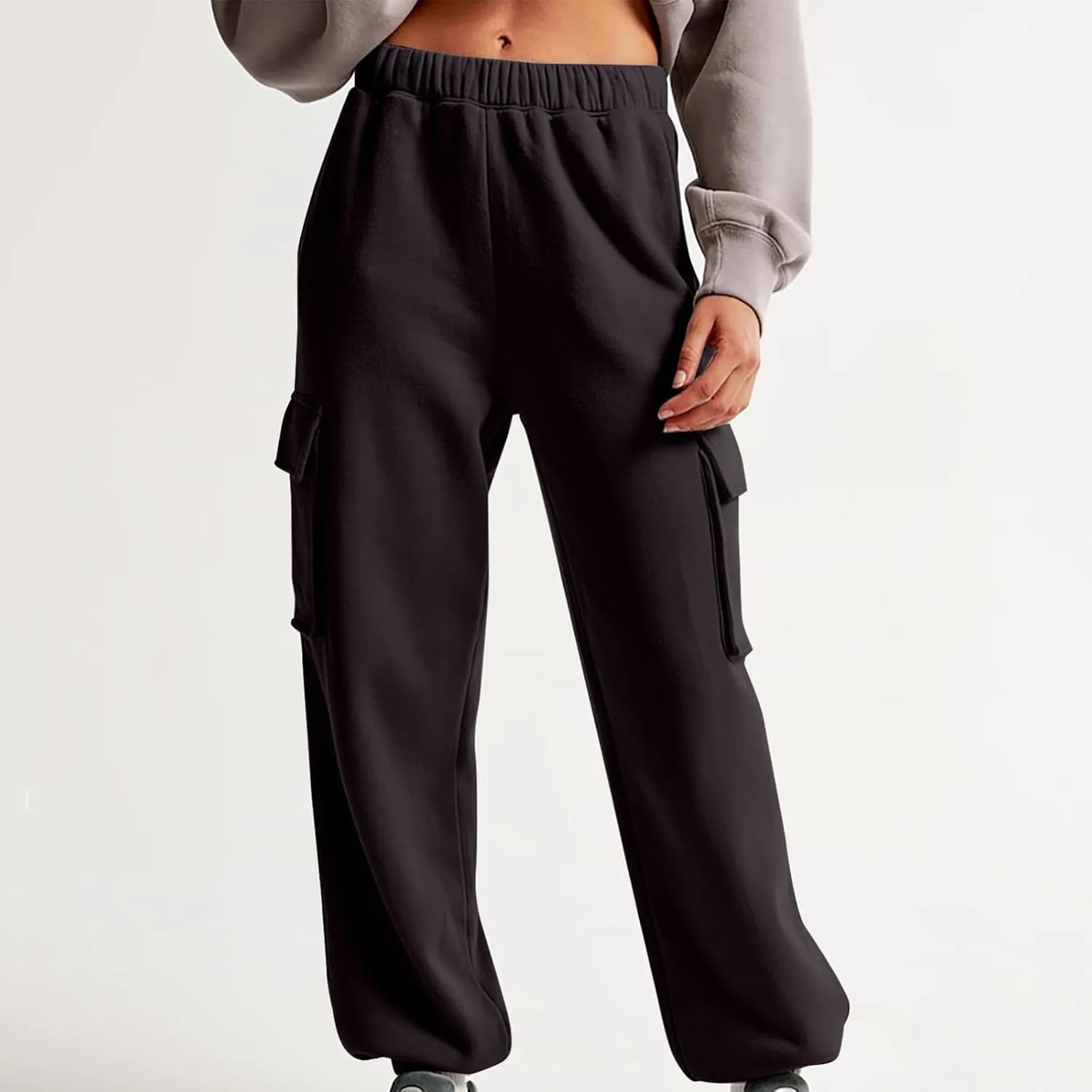 Straight Leg Sweatpants for Women Wide Leg High Waisted Baggy Lounge Casual Joggers Open Bottom Athletic Sweat Pants