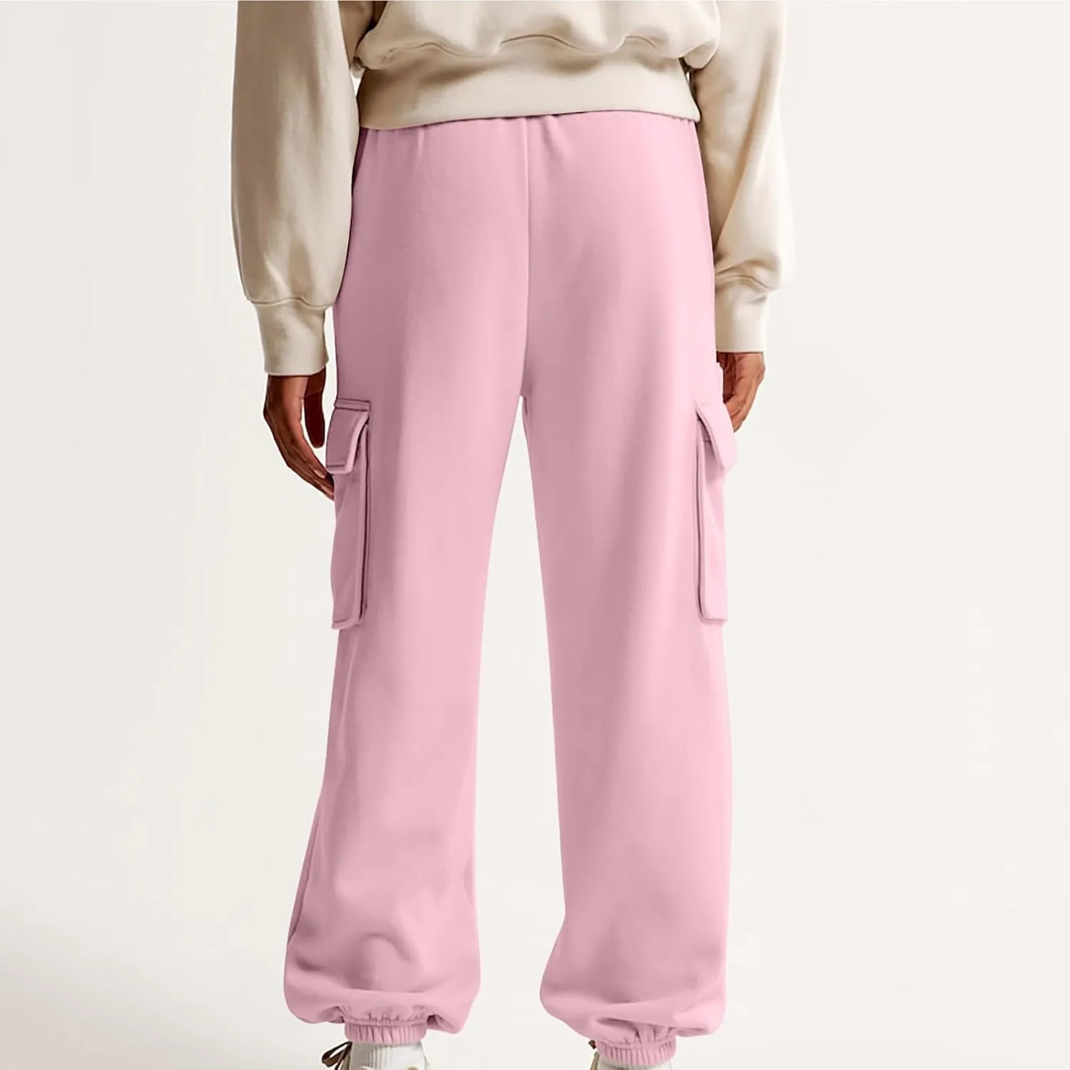 Straight Leg Sweatpants for Women Wide Leg High Waisted Baggy Lounge Casual Joggers Open Bottom Athletic Sweat Pants