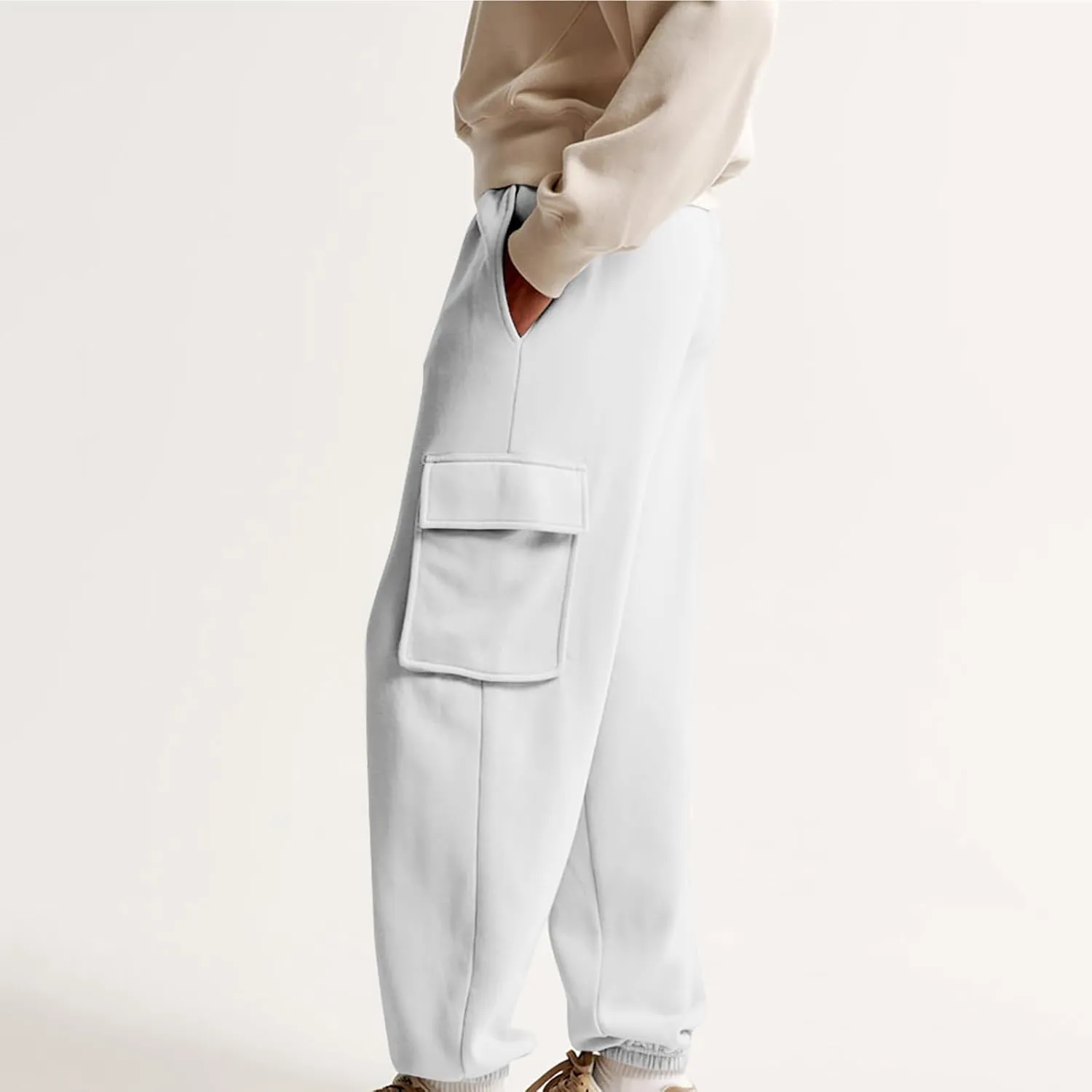 Straight Leg Sweatpants for Women Wide Leg High Waisted Baggy Lounge Casual Joggers Open Bottom Athletic Sweat Pants