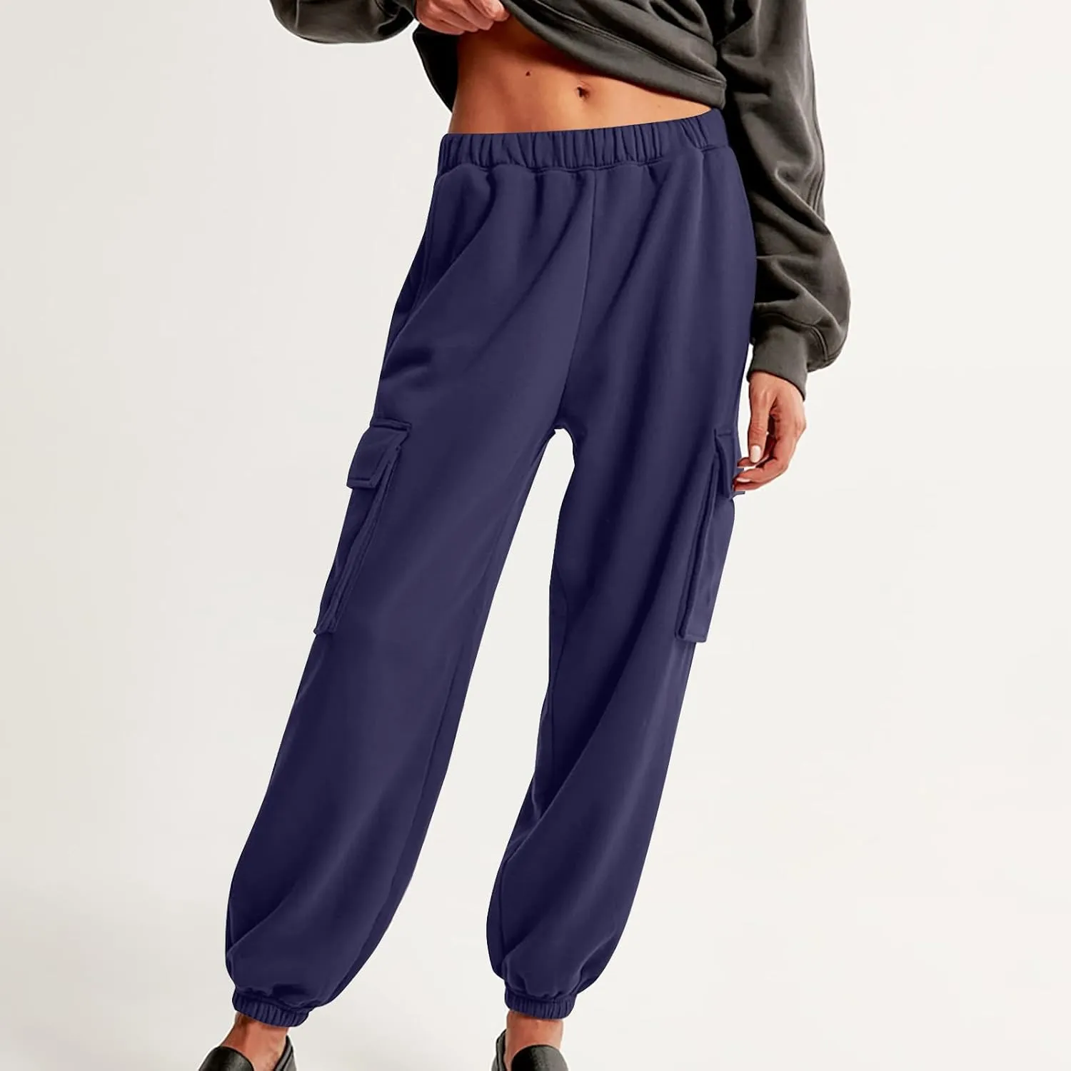 Straight Leg Sweatpants for Women Wide Leg High Waisted Baggy Lounge Casual Joggers Open Bottom Athletic Sweat Pants